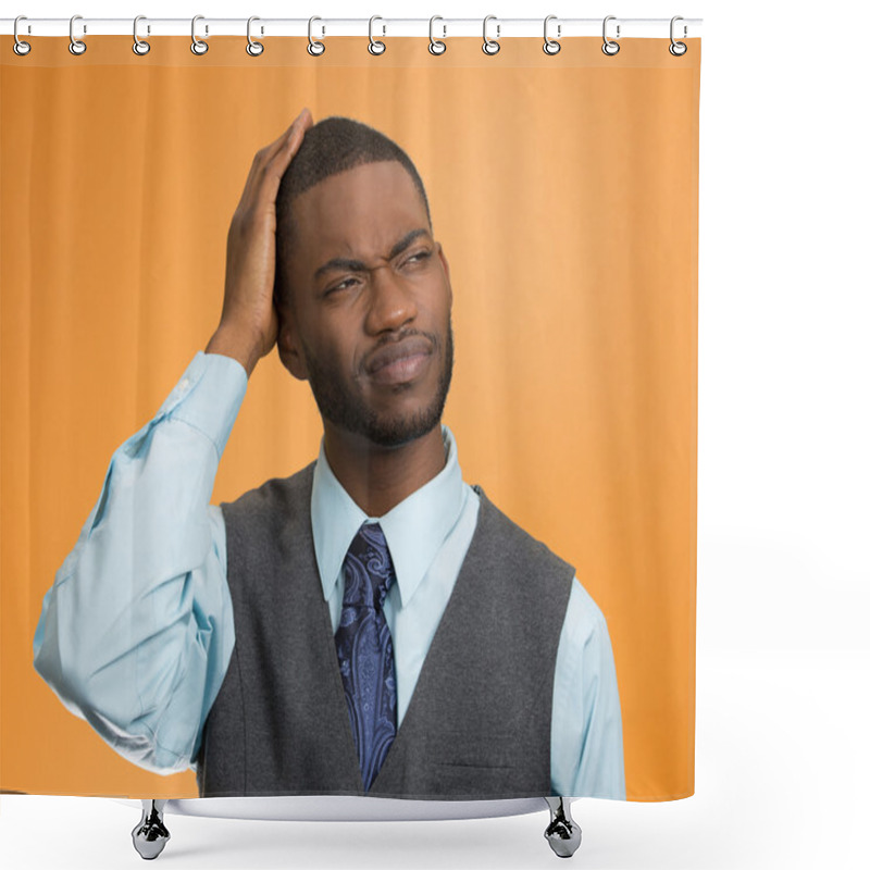 Personality  Man Thinking, Confused Shower Curtains