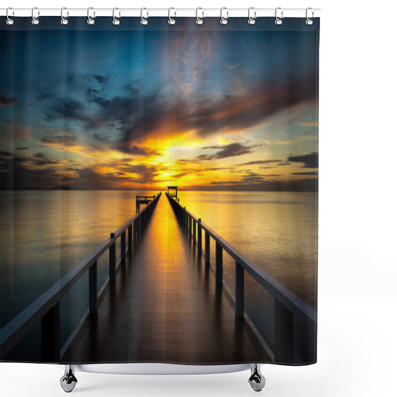 Personality  Bridge Into The Sea Shower Curtains