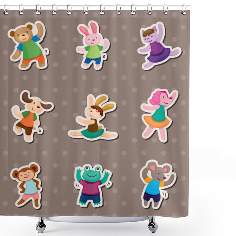 Personality  Animal Dance Stickers Shower Curtains