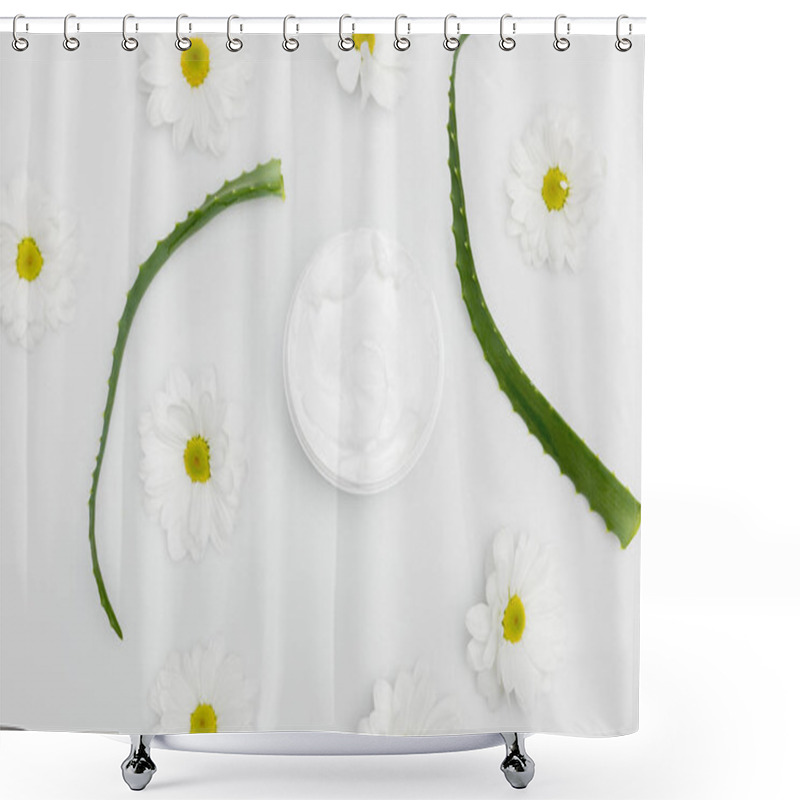 Personality   Aloe Vera Plant And Natural Cream Shower Curtains