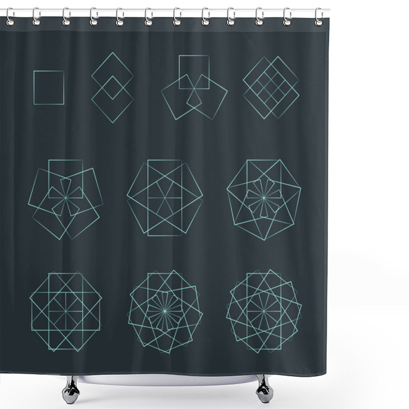 Personality  Quadrangle Contour Various Sacred Geometry Se Shower Curtains