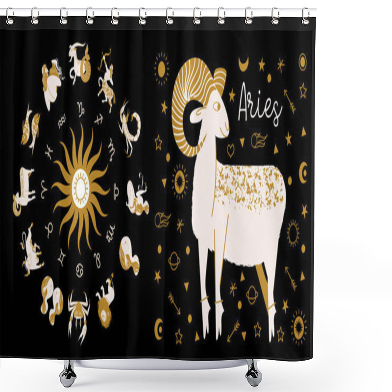 Personality  Zodiac Sign Taurus. Full Horoscope In The Circle. Horoscope Wheel Zodiac With Twelve Signs Vector. Aries; Taurus; Gemini; Cancer; Leo; Virgo; Libra; Scorpio; Sagittarius; Capricorn; Aquarius, Pisces. Shower Curtains