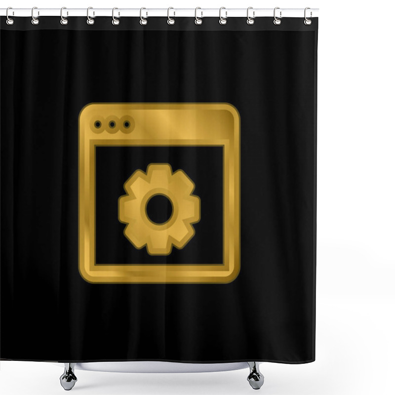 Personality  App Gold Plated Metalic Icon Or Logo Vector Shower Curtains