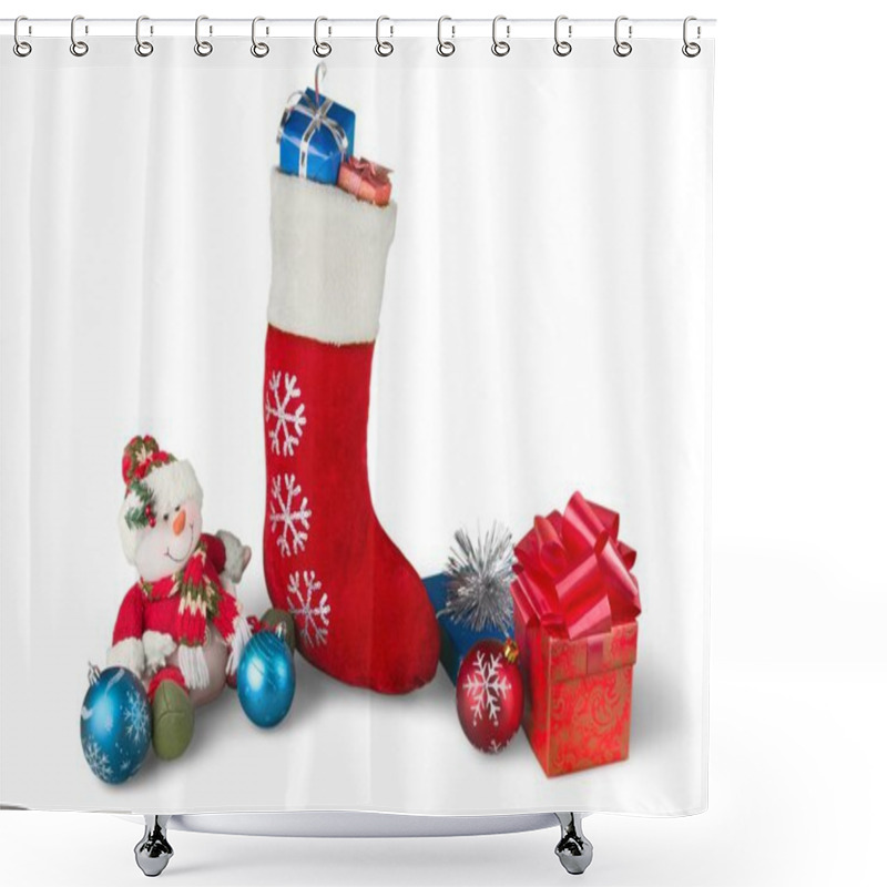 Personality  Santa's Red Stocking.  Shower Curtains