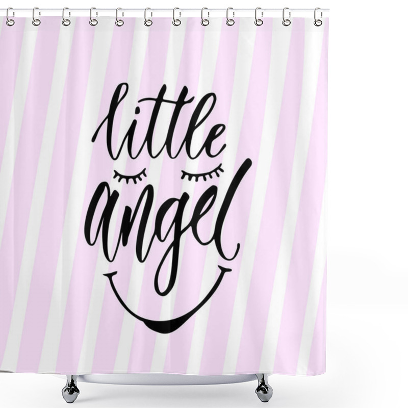 Personality  Modern Calligraphy. Little Angel Print Shower Curtains