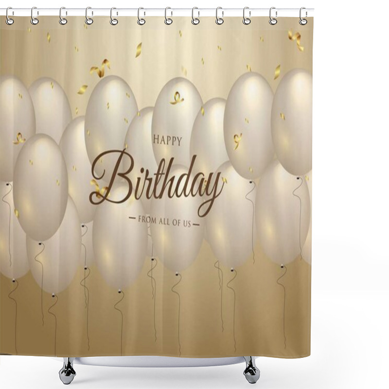 Personality  Happy Birthday Celebration Typography Design For Greeting Card Shower Curtains