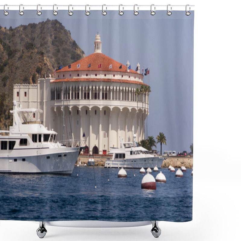 Personality  Mega Yacht At Avalon Harbor Shower Curtains