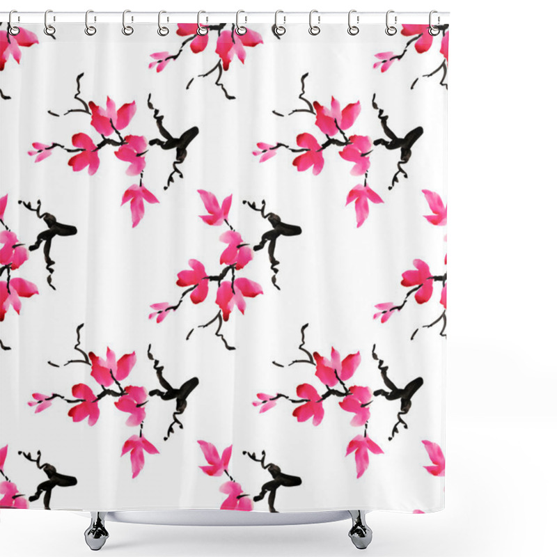 Personality  Blooming Magnolia Flowers Shower Curtains