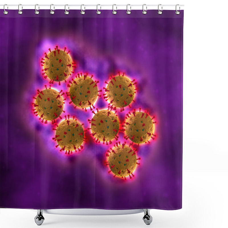 Personality  Rotavirus Cells - In Fluid Shower Curtains