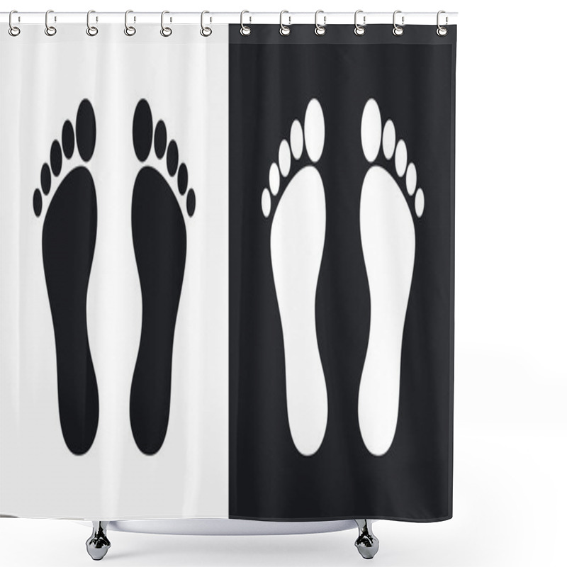 Personality  Human Footprints Icons Set.  Shower Curtains