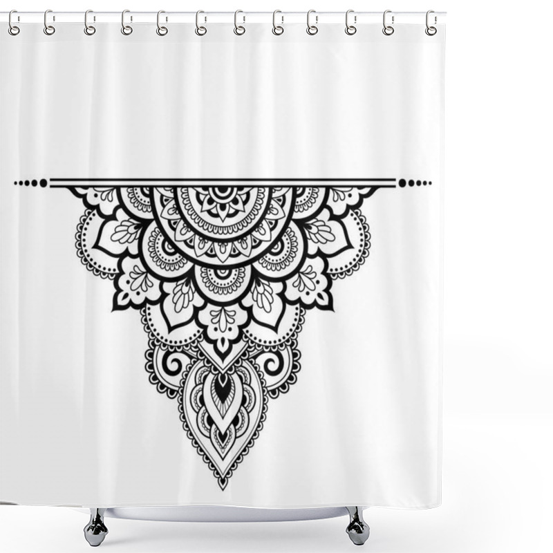 Personality  Mehndi Mandala Pattern For Henna Drawing And Tattoo. Decoration In Ethnic Oriental, Indian Style. Shower Curtains