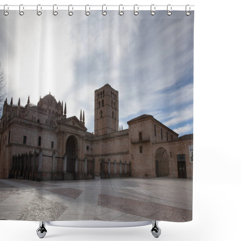 Personality  Zamora, Spain - 8 January 2021: Zamora Cathedral Shower Curtains