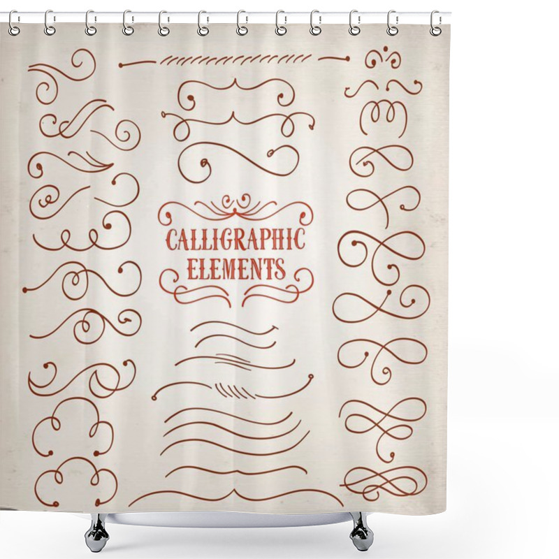 Personality  Calligraphic Elements Set Shower Curtains