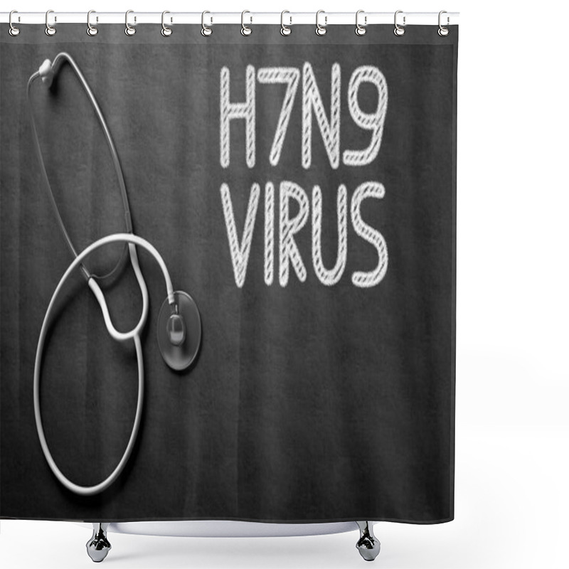 Personality  H7N9 Handwritten On Chalkboard. 3D Illustration. Shower Curtains