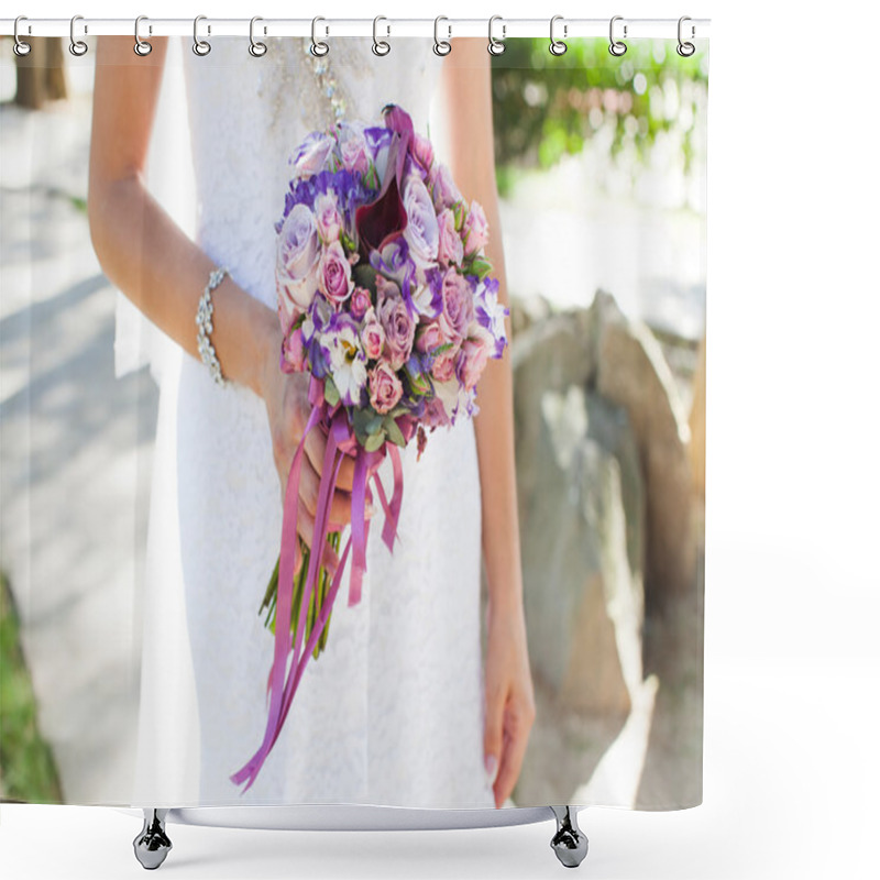 Personality  Beautiful Wedding Bouquet Shower Curtains