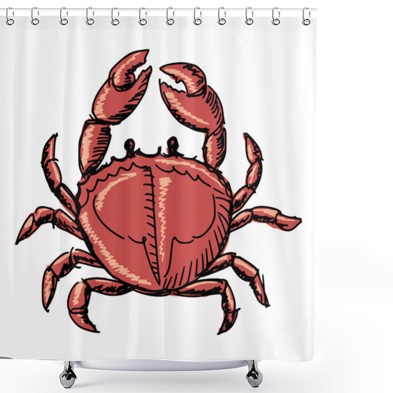 Personality  Crab Shower Curtains