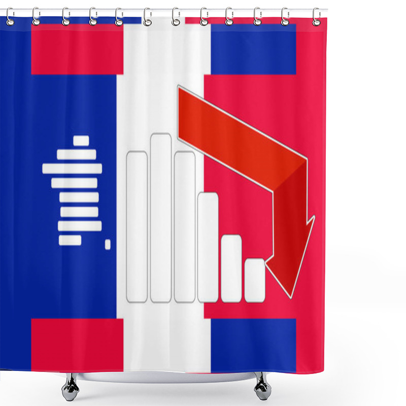 Personality  Creative Background Theme France With Rounded Because Simplified Outline Silhouette Map Of France, French Vibrant National Colors Of The French Flag Shower Curtains