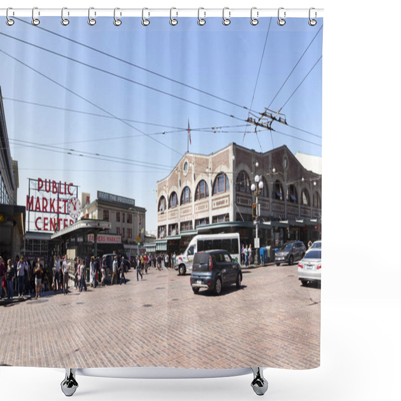 Personality  Seattle Pike Place Public Market Street View Shower Curtains