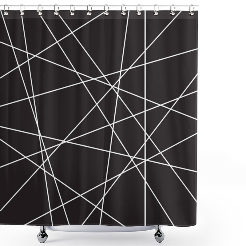 Personality  Abstract Geometric Pattern Random Stripe Lines Shower Curtains