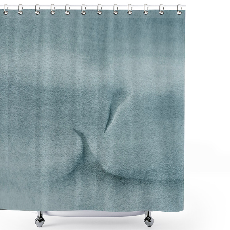 Personality  Macro View Of Monochromatic Blue Aloe Leaf Shower Curtains