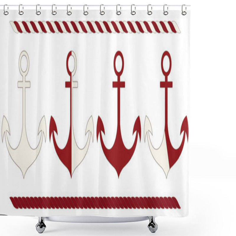 Personality  Set Of Anchors Shower Curtains