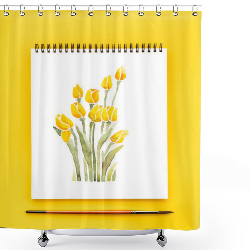 Personality  Flowers Drawing And Brush Shower Curtains