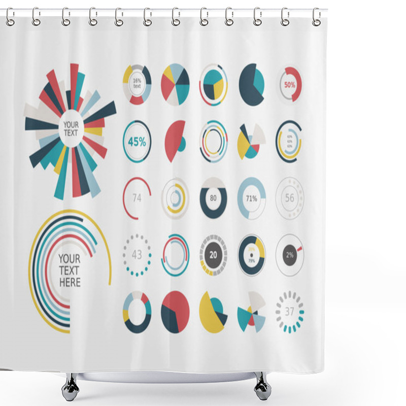 Personality  Pie Chart Set Icon. Shower Curtains