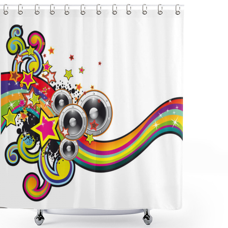 Personality  Coloorful Music Background Shower Curtains