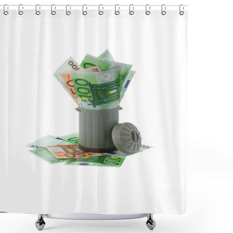 Personality  A Money Is In A Trash Bucket Shower Curtains