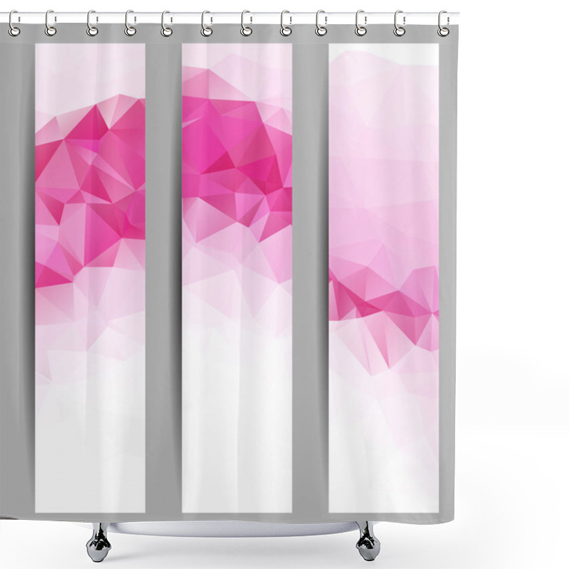 Personality  Set Of Banners With Abstract Triangles Shower Curtains