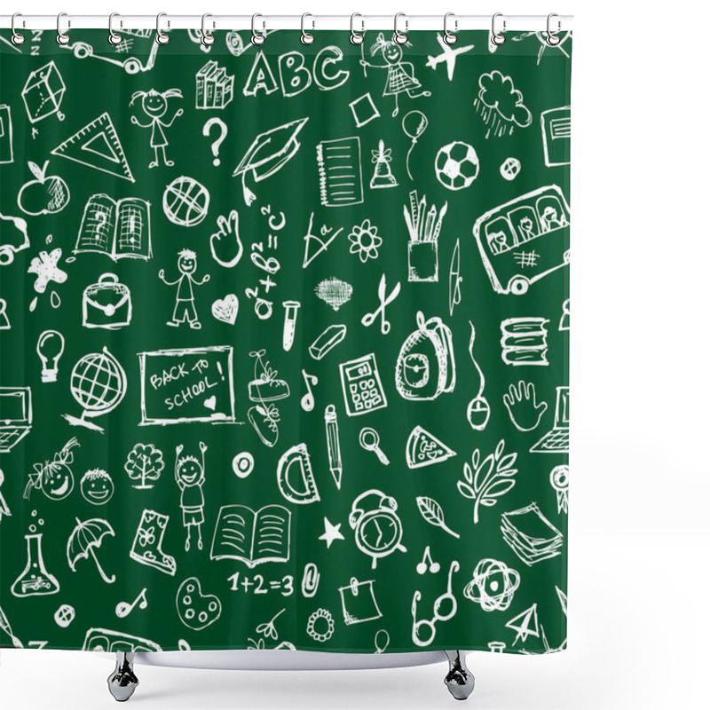 Personality  School Hand Drawn Pattern For Your Design Shower Curtains