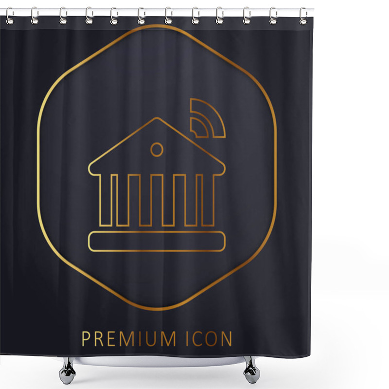 Personality  Banking Golden Line Premium Logo Or Icon Shower Curtains