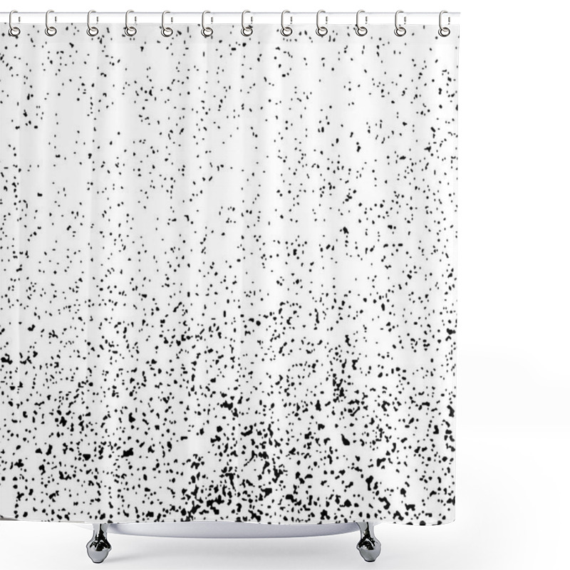 Personality  Black Grainy Texture Isolated On White. Shower Curtains