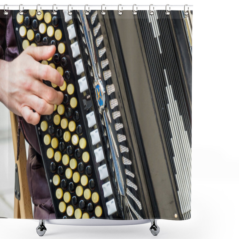 Personality  Musician Playing On An Accordion Shower Curtains