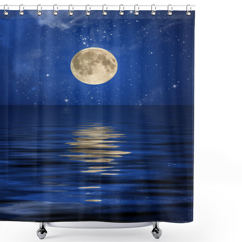 Personality  Reflection Of The Moon And Stars Shower Curtains