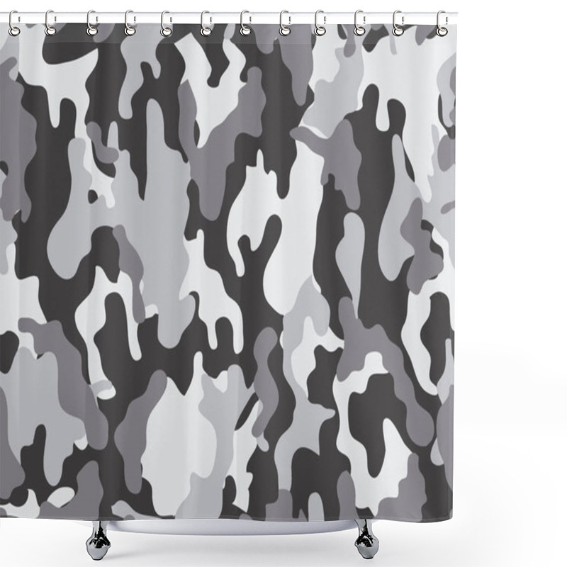 Personality  Texture Military Camouflage Repeats Seamless Army Green Hunting. Camouflage Pattern Background. Classic Clothing Style Masking Camo Repeat Print. Four Colors Forest Texture. Vector Illustration. Shower Curtains