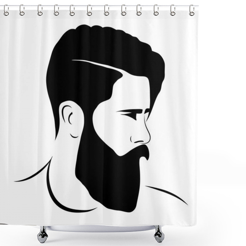 Personality  Man Silhouette Hipster Style Shower Curtains