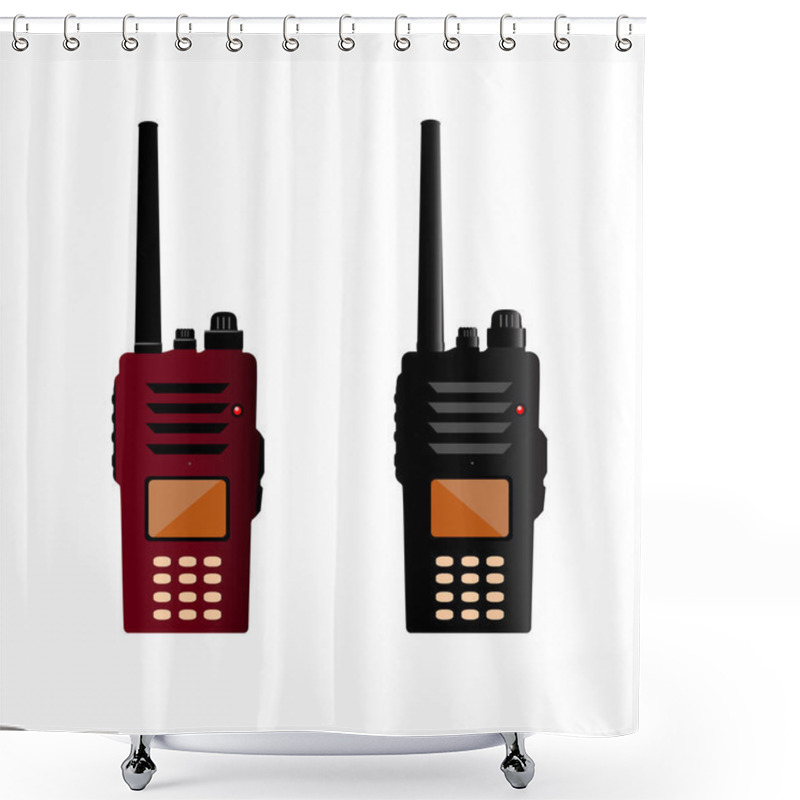 Personality  Walkie Talkie And Police Radio Or Radio Communication Shower Curtains