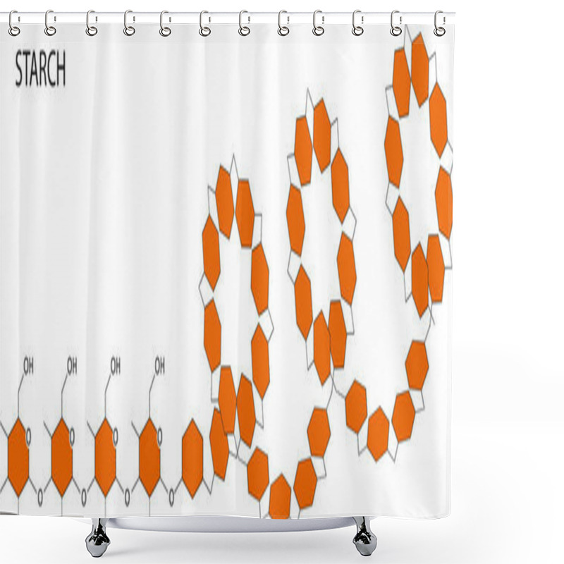 Personality  Simplified Representation Of The Chemical Structure Of Starch. Shower Curtains