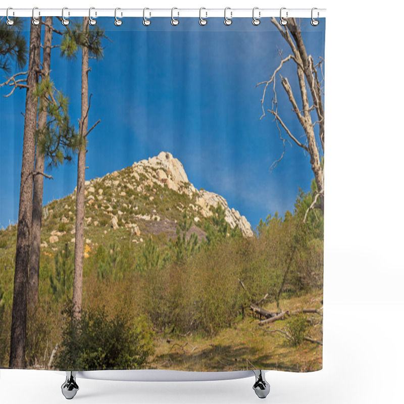 Personality  Stonewall Peak Framed By The Trees In Cuyamaca Racho State Park In California Shower Curtains