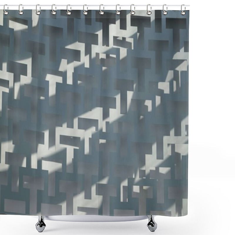 Personality  Abstract Geometric Pattern With Soft Shadows Creating Depth And Contrast. Shower Curtains