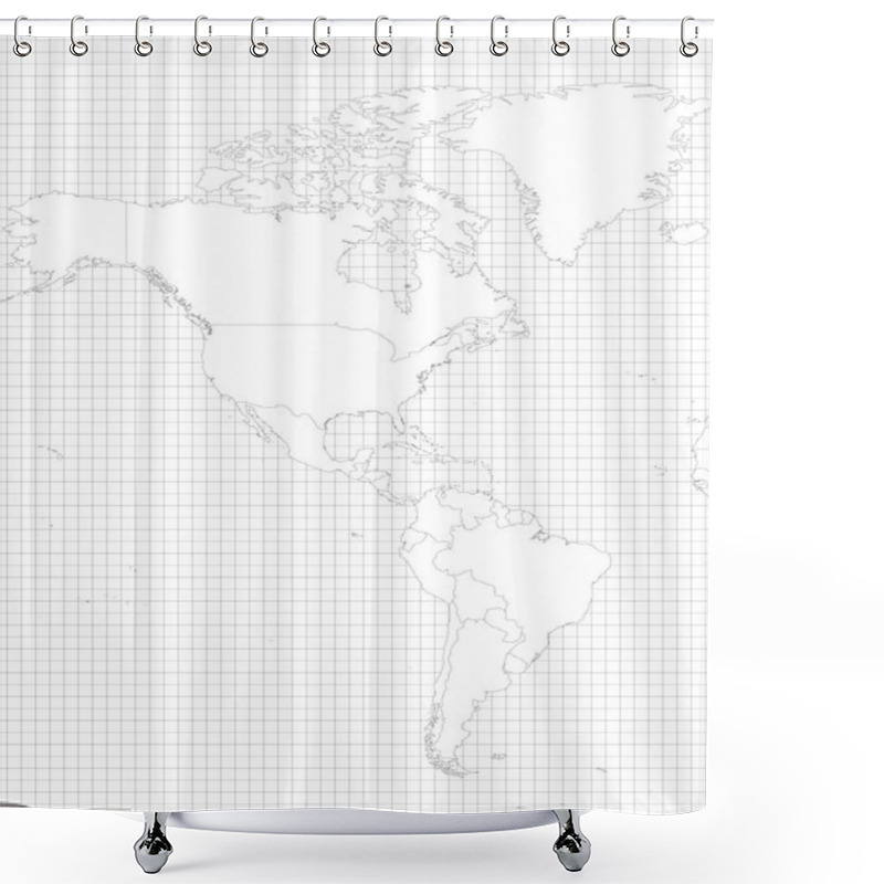 Personality  Americas Simple Outline Blank Map Shower Curtains