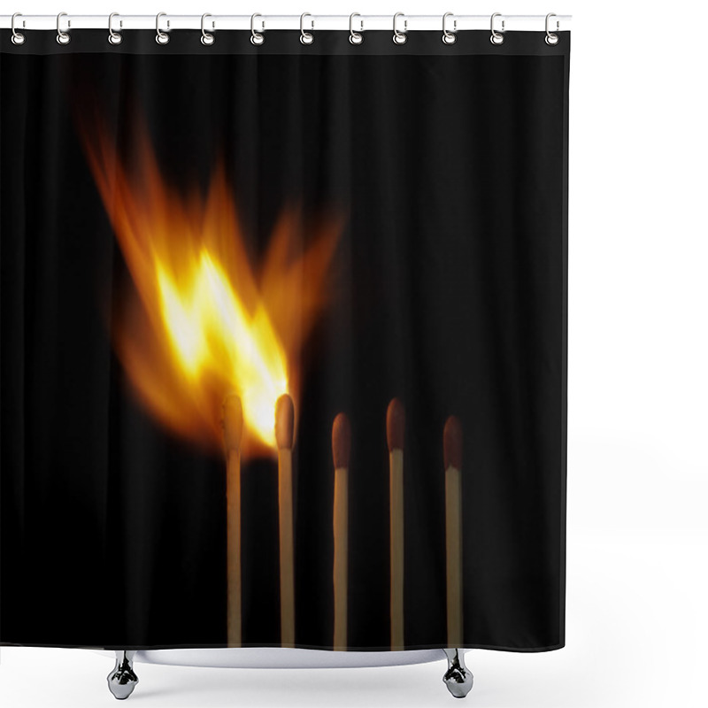 Personality  Burning Wooden Matchsticks Shower Curtains