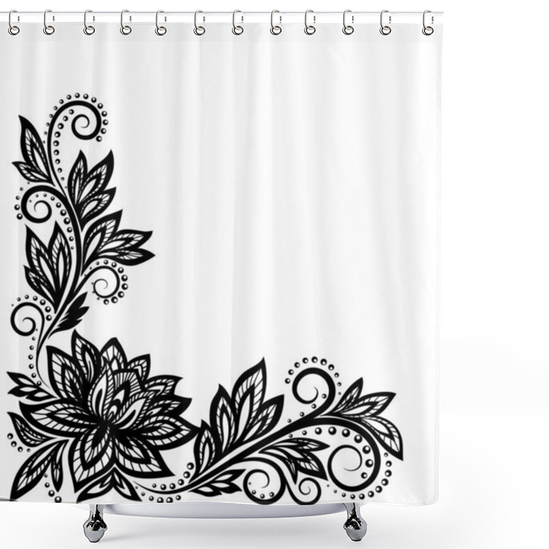 Personality  Beautiful Floral Pattern, A Design Element In The Old Style. Shower Curtains