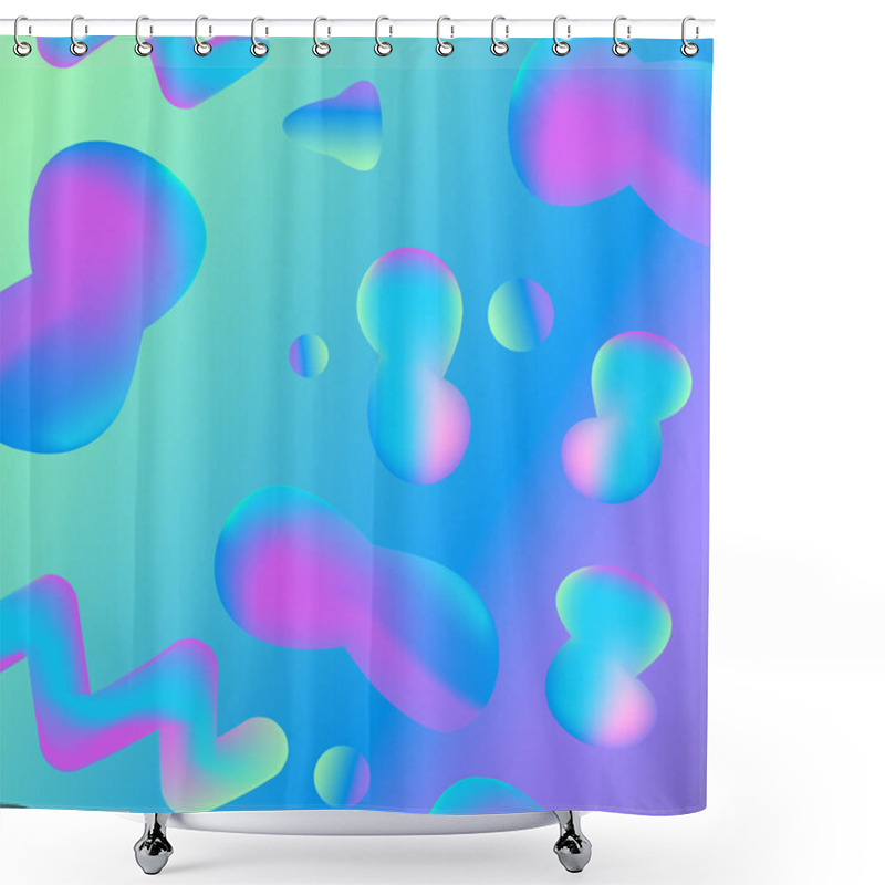 Personality  Hologram Fluid Neon Pattern Shower Curtains