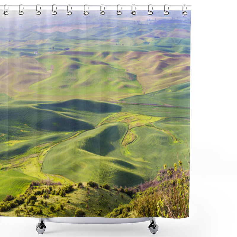 Personality  Rolling Hills With Wheat Fields In Morning Hours At Palouse, Washington State, USA Shower Curtains