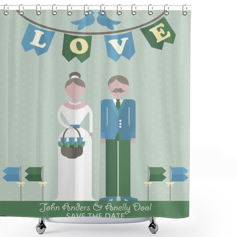 Personality  Wedding Invitation Card Shower Curtains