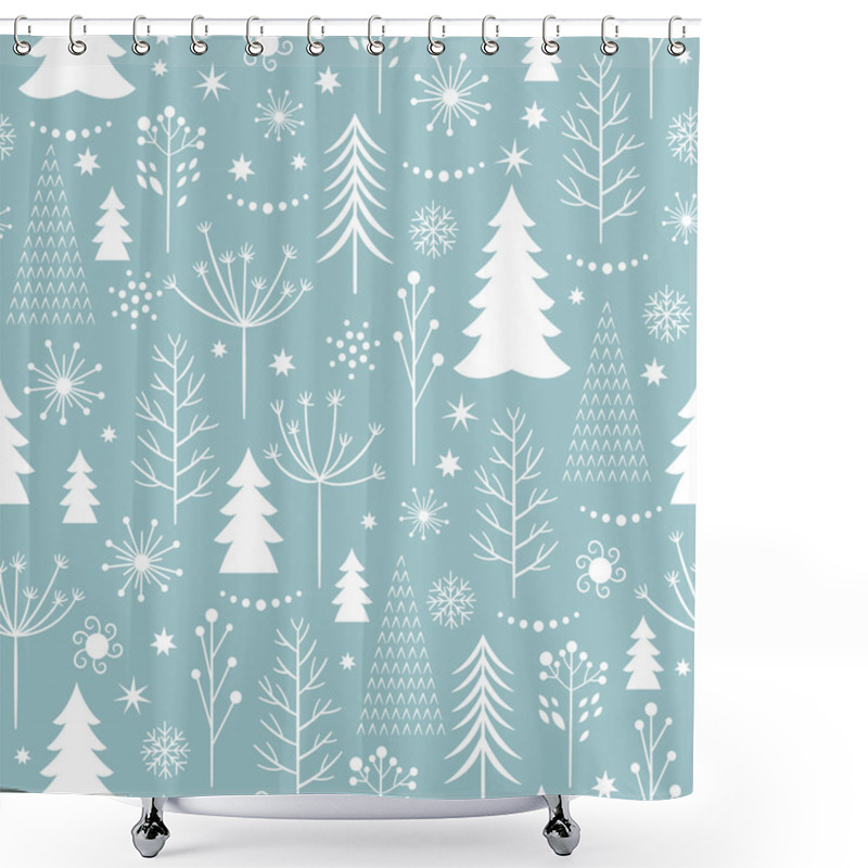 Personality  Seamless Christmas Pattern Shower Curtains