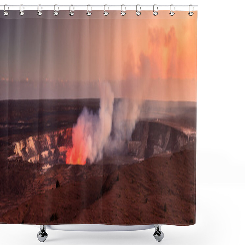 Personality  Active Halemaumau Crater At Sunset Shower Curtains