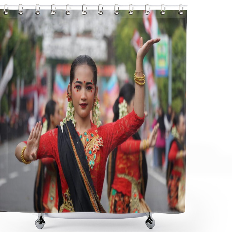 Personality  Gelang Room Dance From Madura At BEN Carnival. This Dance Depicts An Energetic And Independent Madurese Woman Shower Curtains